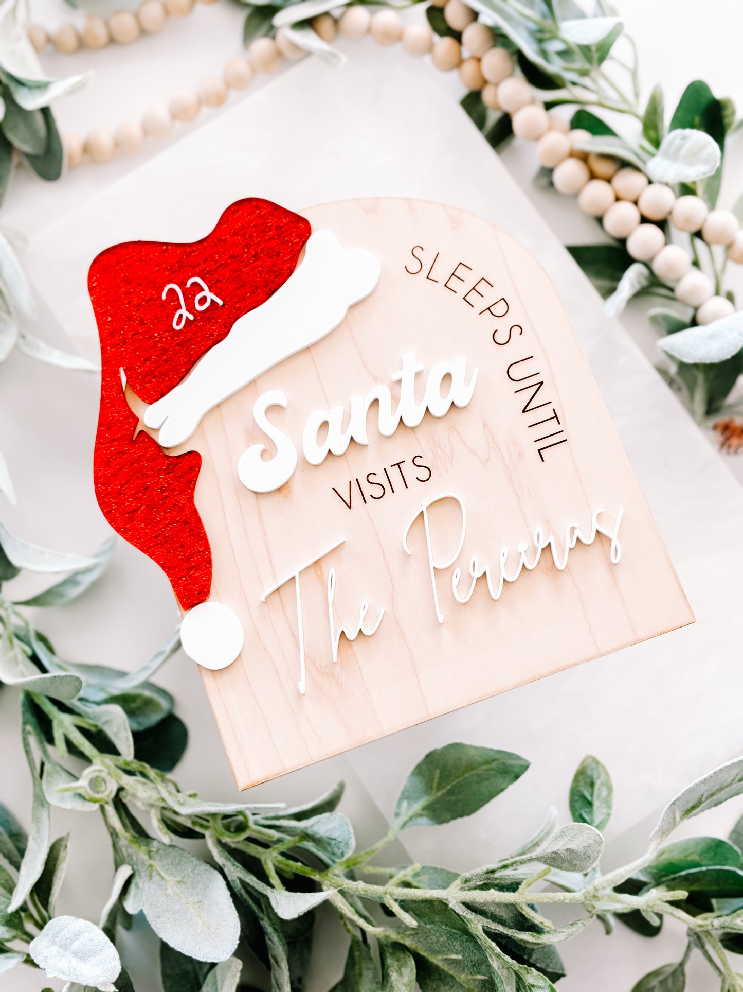 Sleeps until santa visits customized countdown tracker