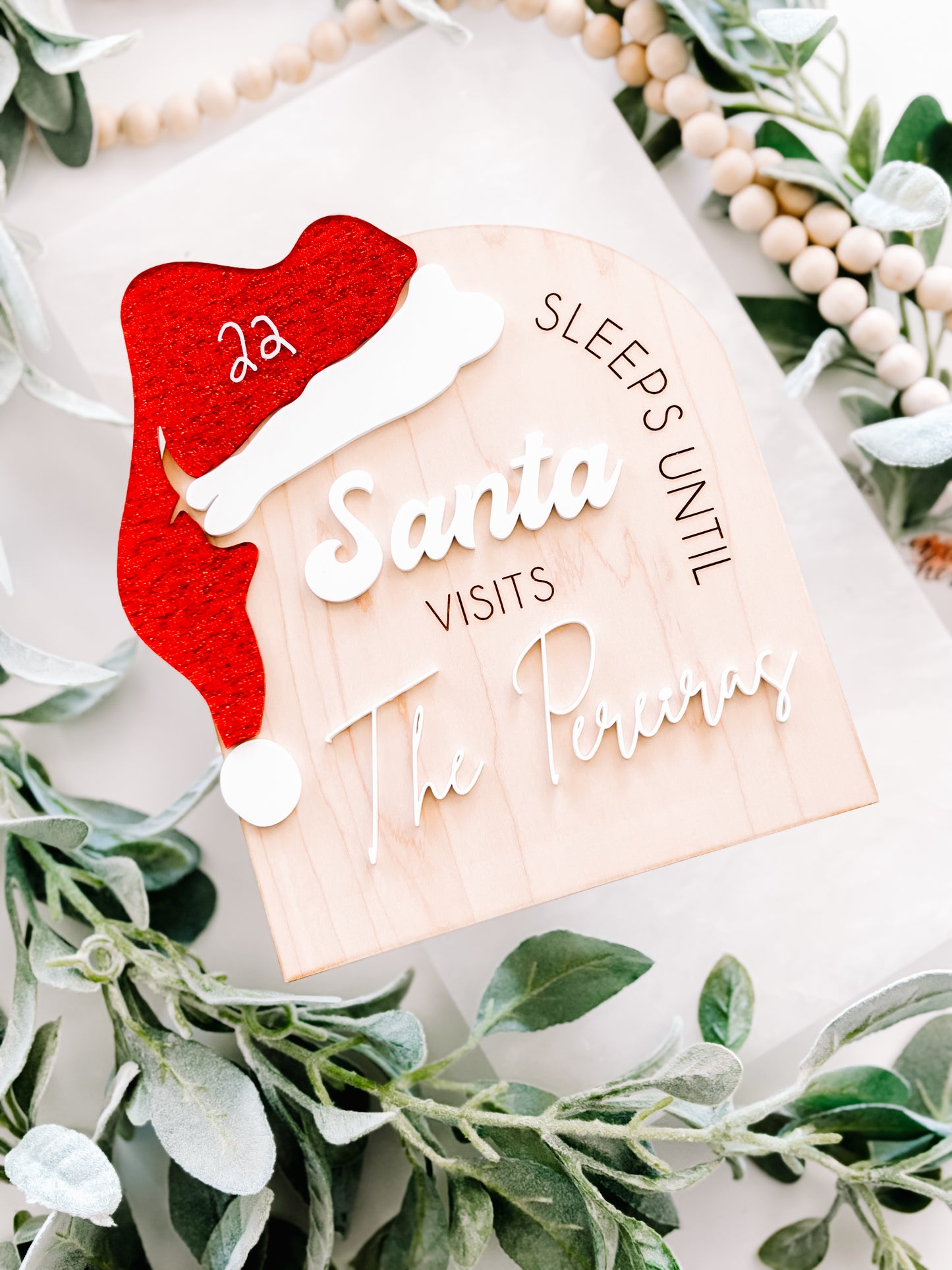 Sleeps until santa visits customized countdown tracker