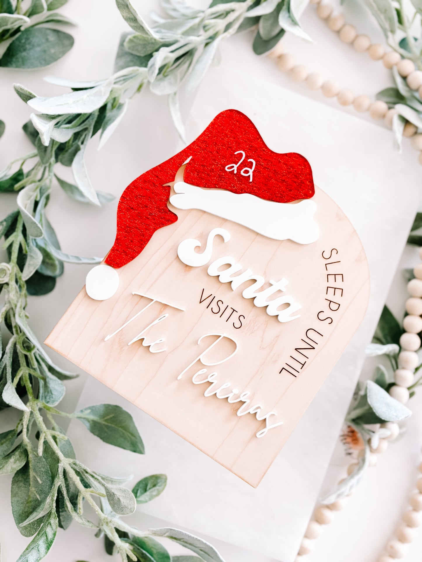 Sleeps until santa visits customized countdown tracker
