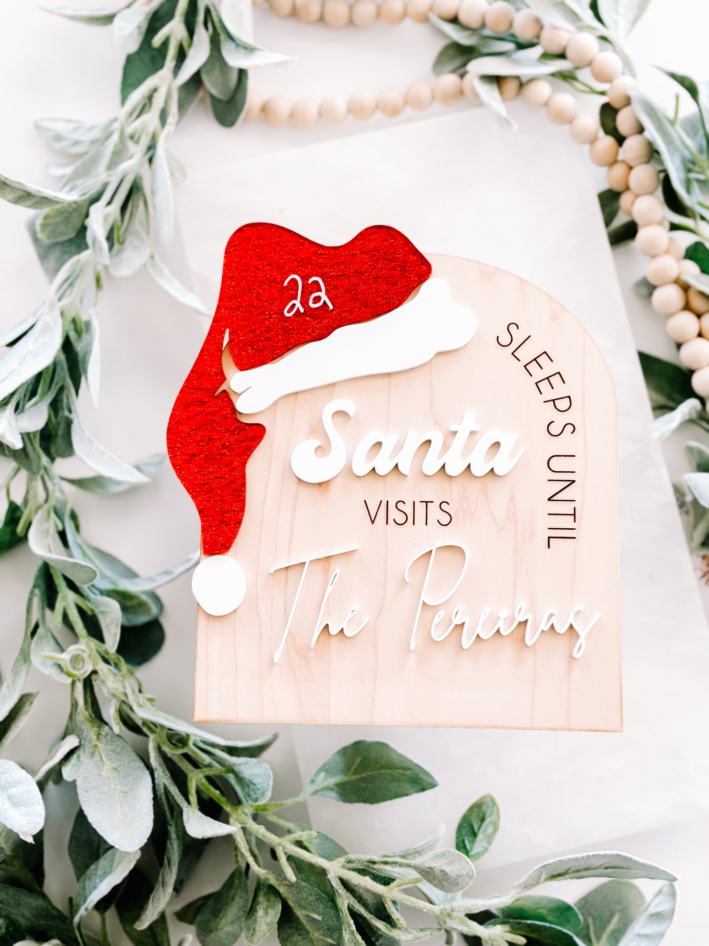 Sleeps until santa visits customized countdown tracker