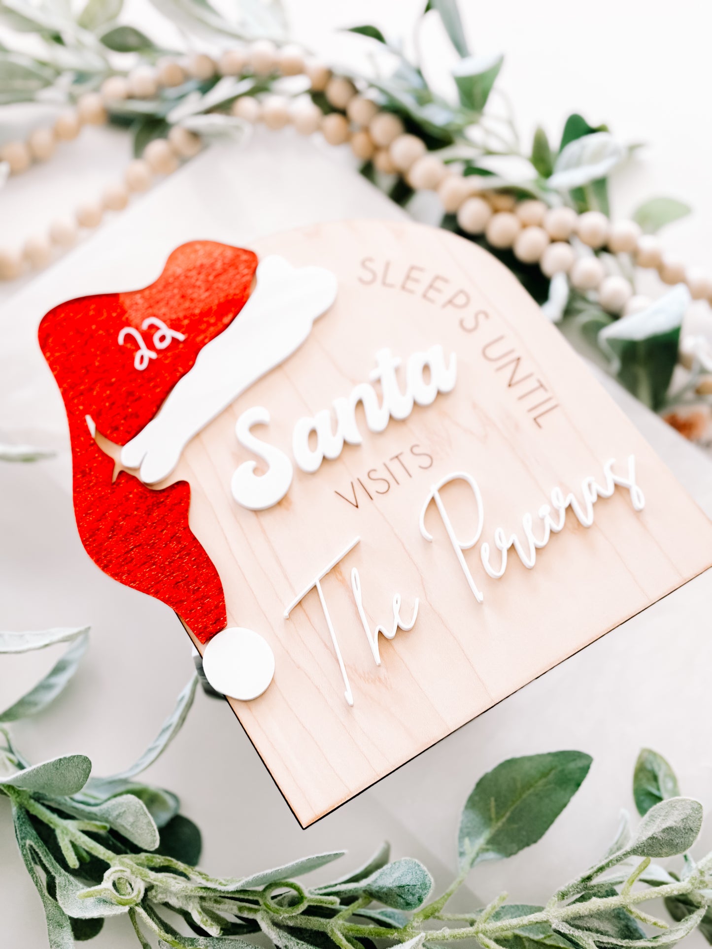 Sleeps until santa visits customized countdown tracker