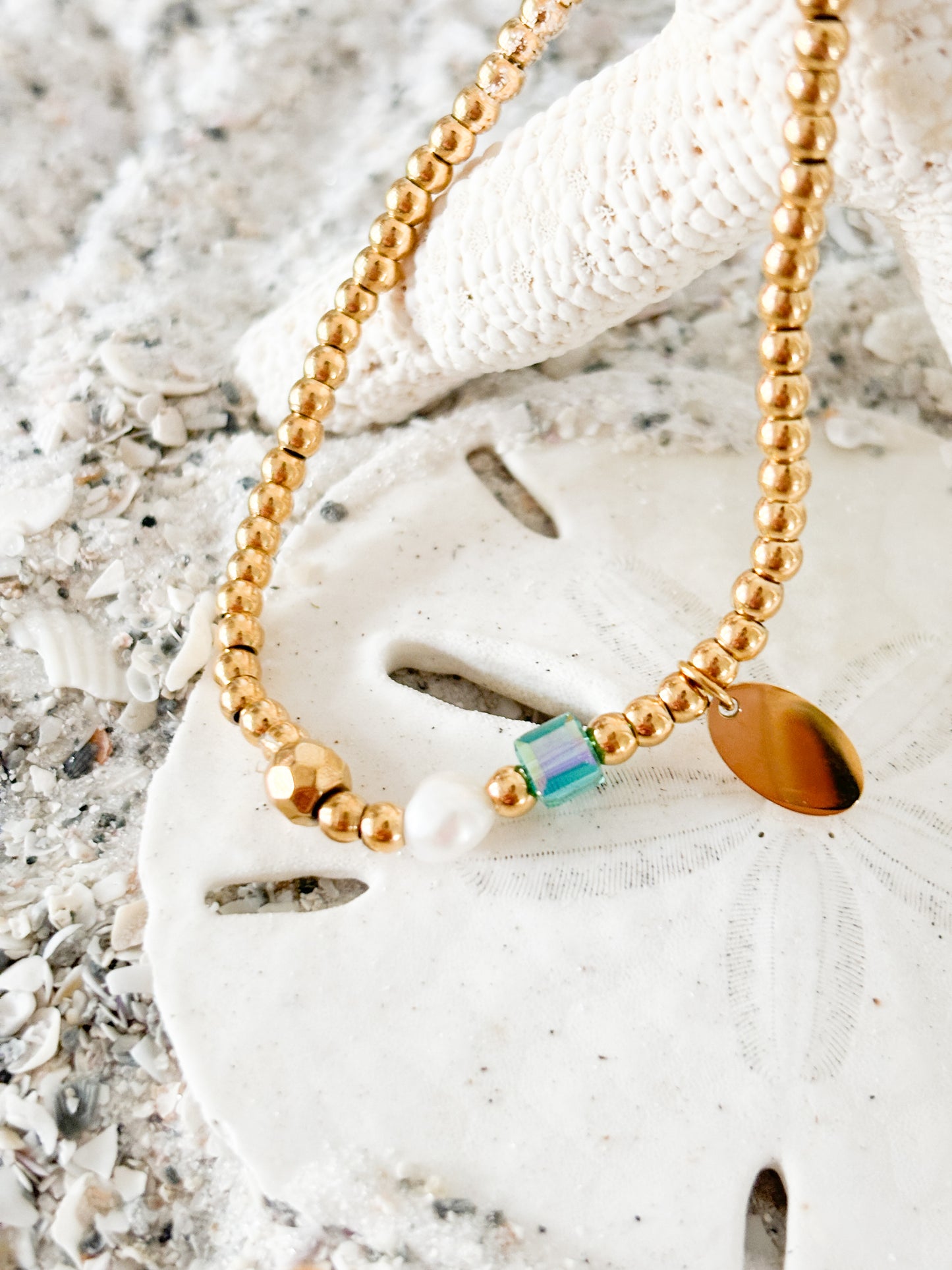 Gem and pearl stretch bracelet ๐*WATERPROOF* ๐