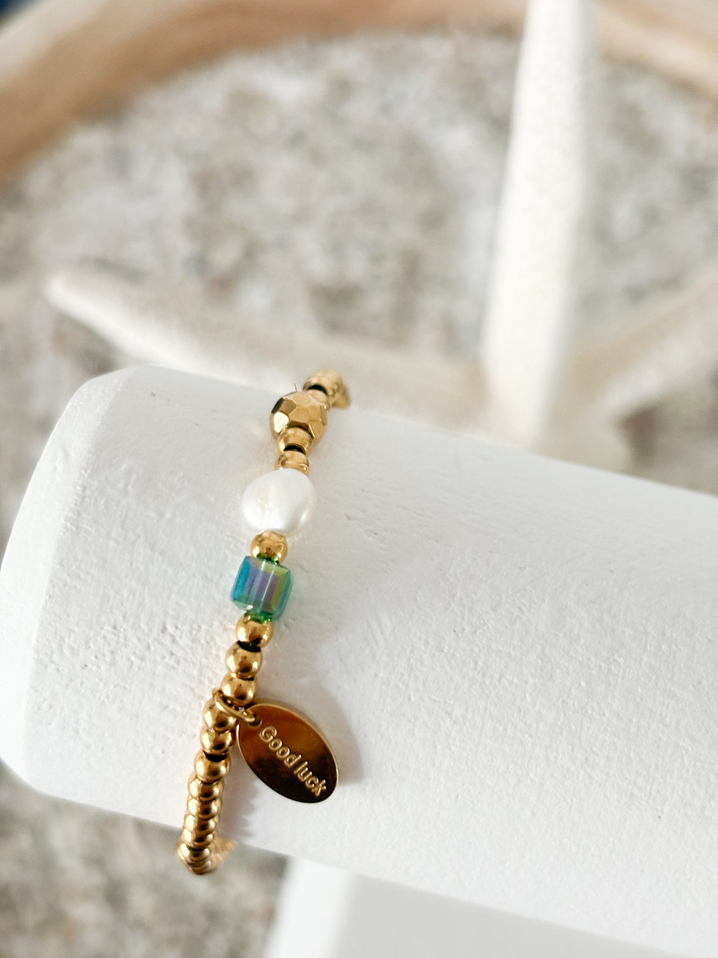 Gem and pearl stretch bracelet ๐*WATERPROOF* ๐