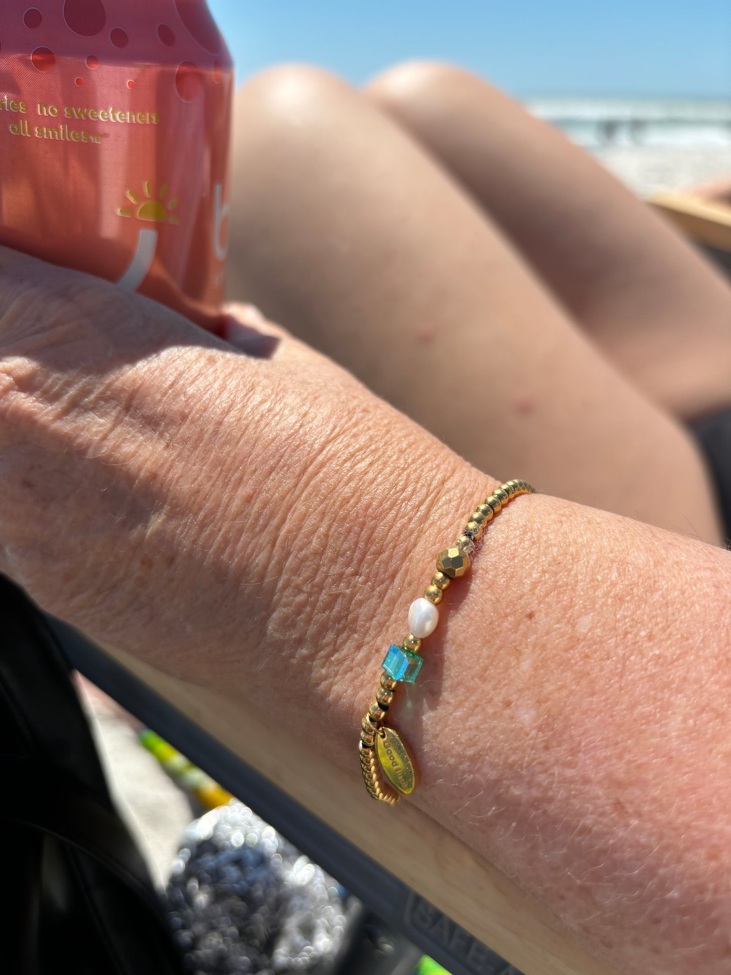 Gem and pearl stretch bracelet ๐*WATERPROOF* ๐