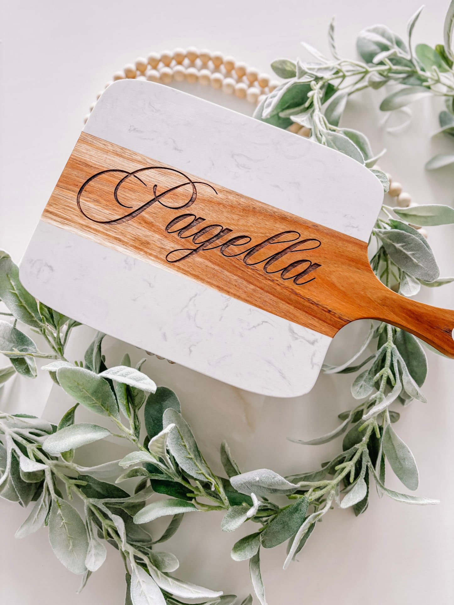 Personalized Charcuterie Board with Wooden Handle Cheese Knife Set