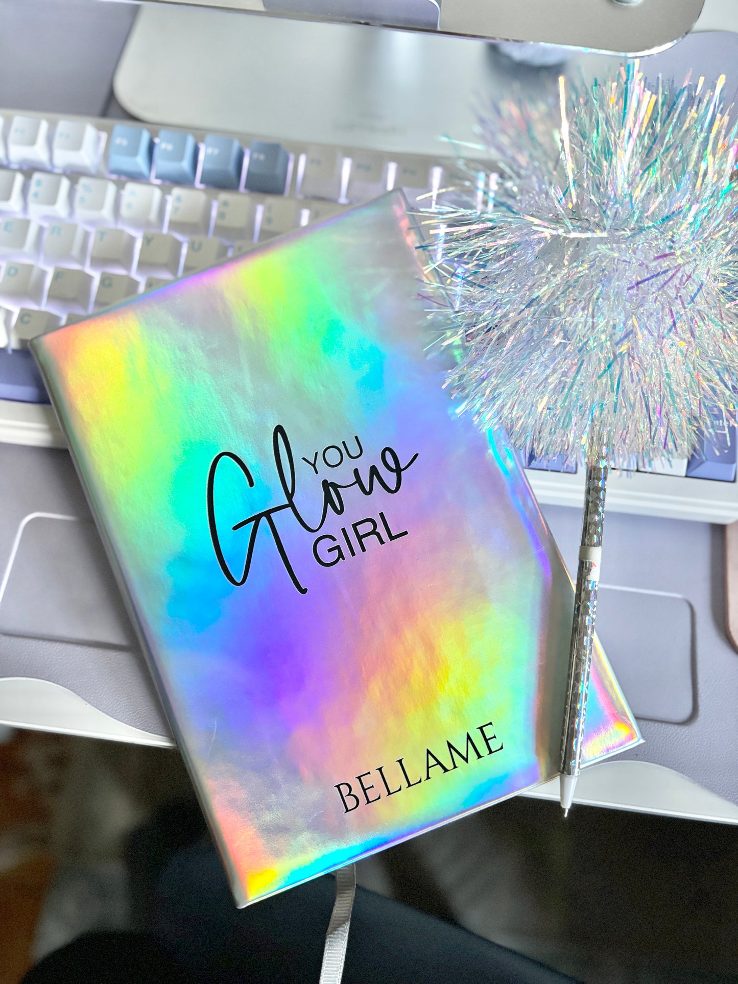 "You glow Girl" lined iridescent journal