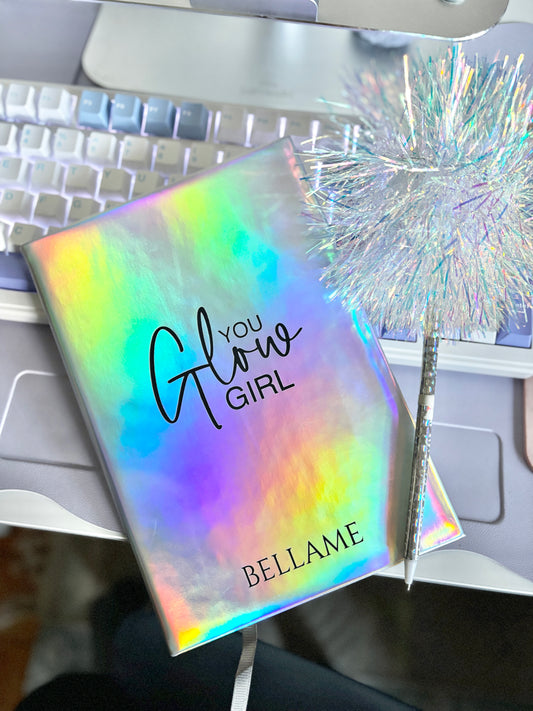 "You glow Girl" lined iridescent journal
