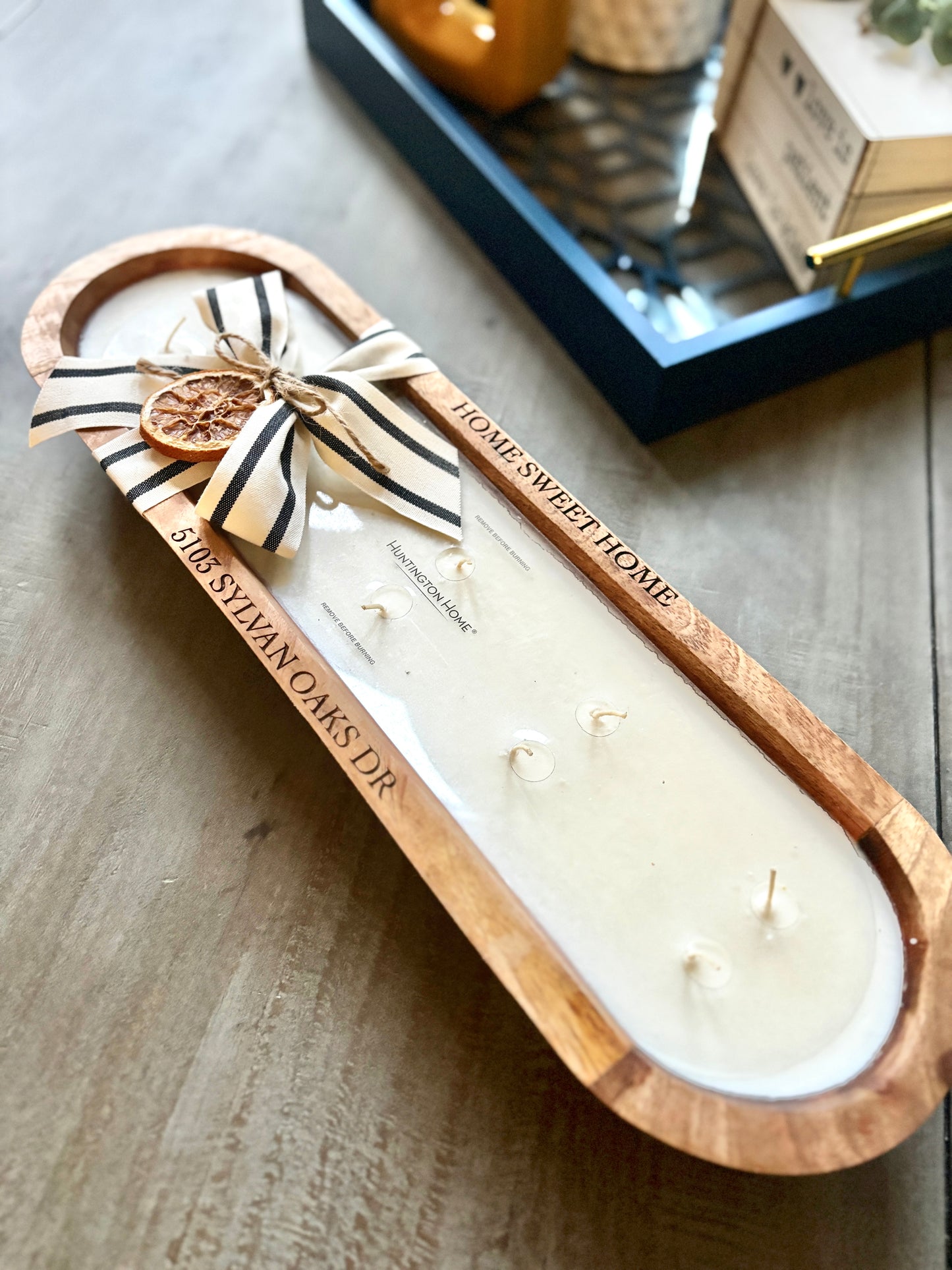 Engraved 10 wick dough bowl candle