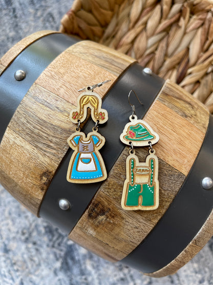 Oktoberfest Ohrringe Mit Bierkrug & Hopfen – Lustiges Bayern-Accessoire Aus Acryl, Perfekt Für Dirndl & Tracht