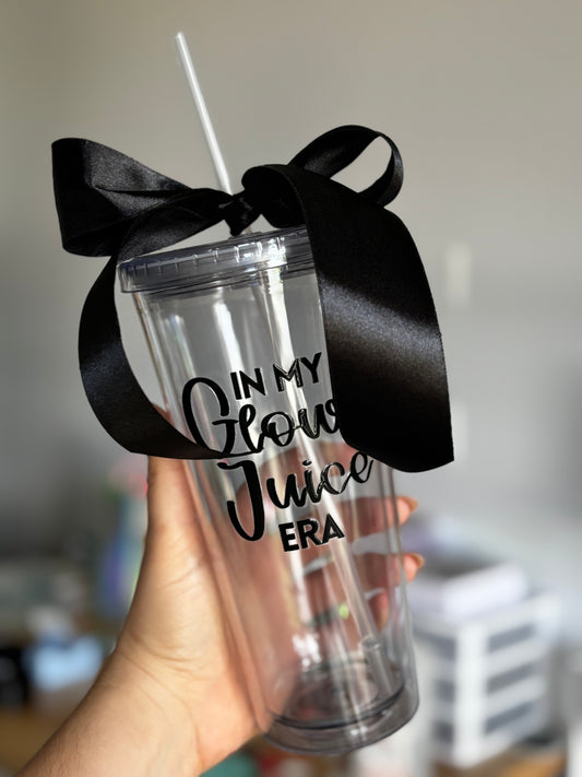 "In my Glow Juice Era" Plastic Tumbler