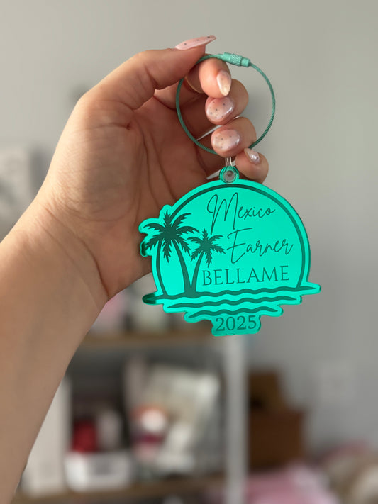 Mexico Bella Dreams 2025 Trip Earner Keepsake bag charm/tree ornament.